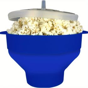 1pc Collapsible Silicone Microwave Popcorn Popper - Quick and Easy Way to Make Delicious Popcorn at Home (Color: Blue)